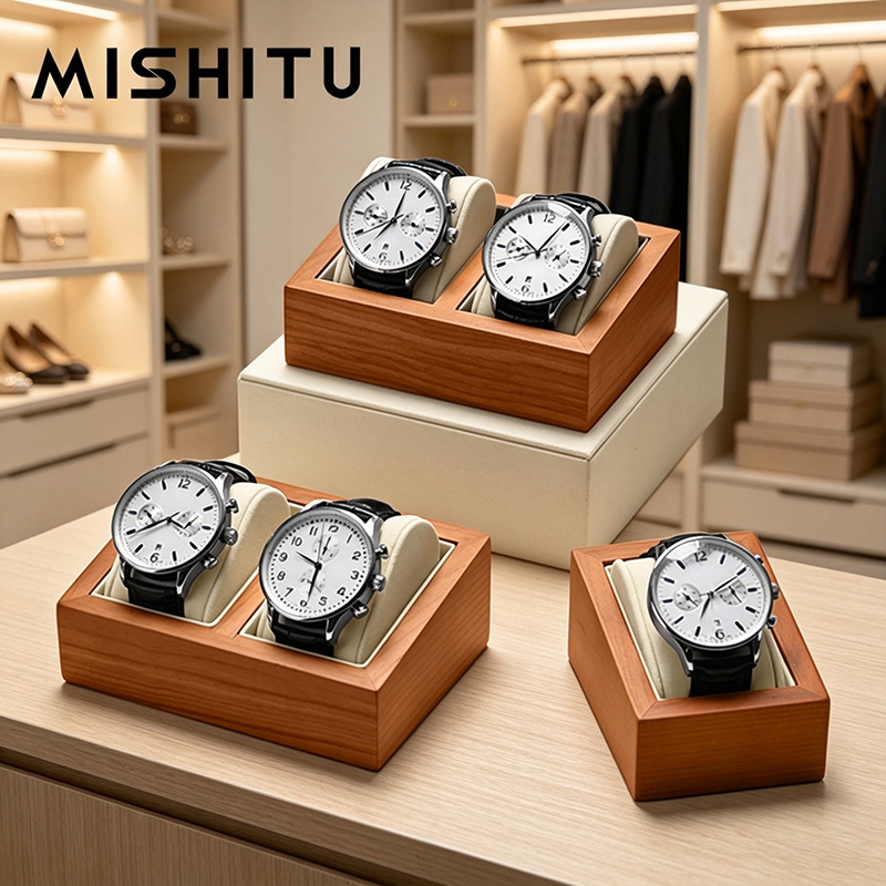 Watch Display Box - MISHITU 無垢材時計収納ボックス男性腕時計オーガナイザーボックス 1/2 スロットホーム時計収納レトロ腕時計ディスプレイケース