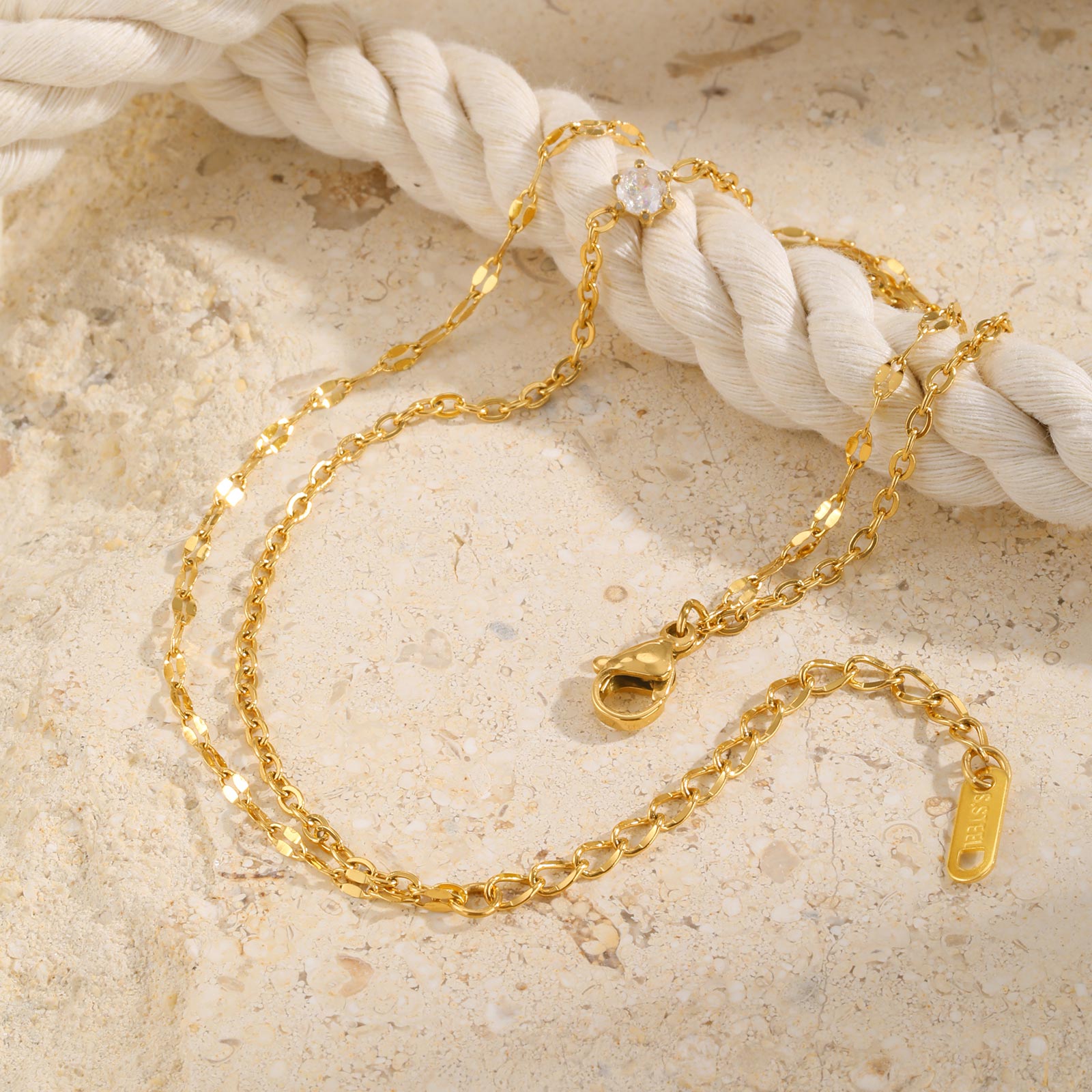 女性用防水レイヤードアンクレットブレスレット、ジルコニア付き - Jc Jewelry & Watches Photos のレビューと価格