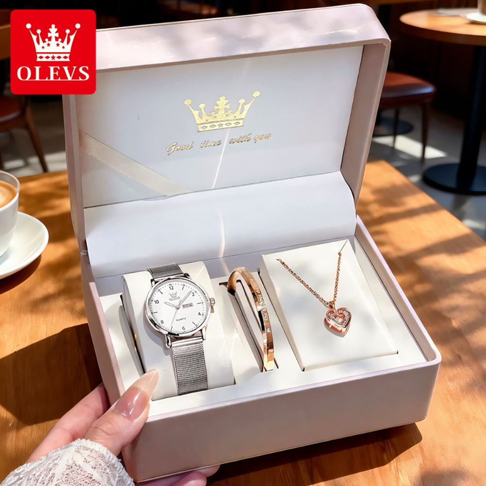 OLEVS 2996 女性腕時計オリジナルエレガントなスリム - Watch Display Box のレビューと価格